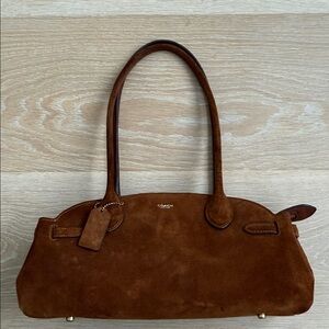 Coach Soft Empire Carryall Bag 40 in brown suede with gold-tone hardware